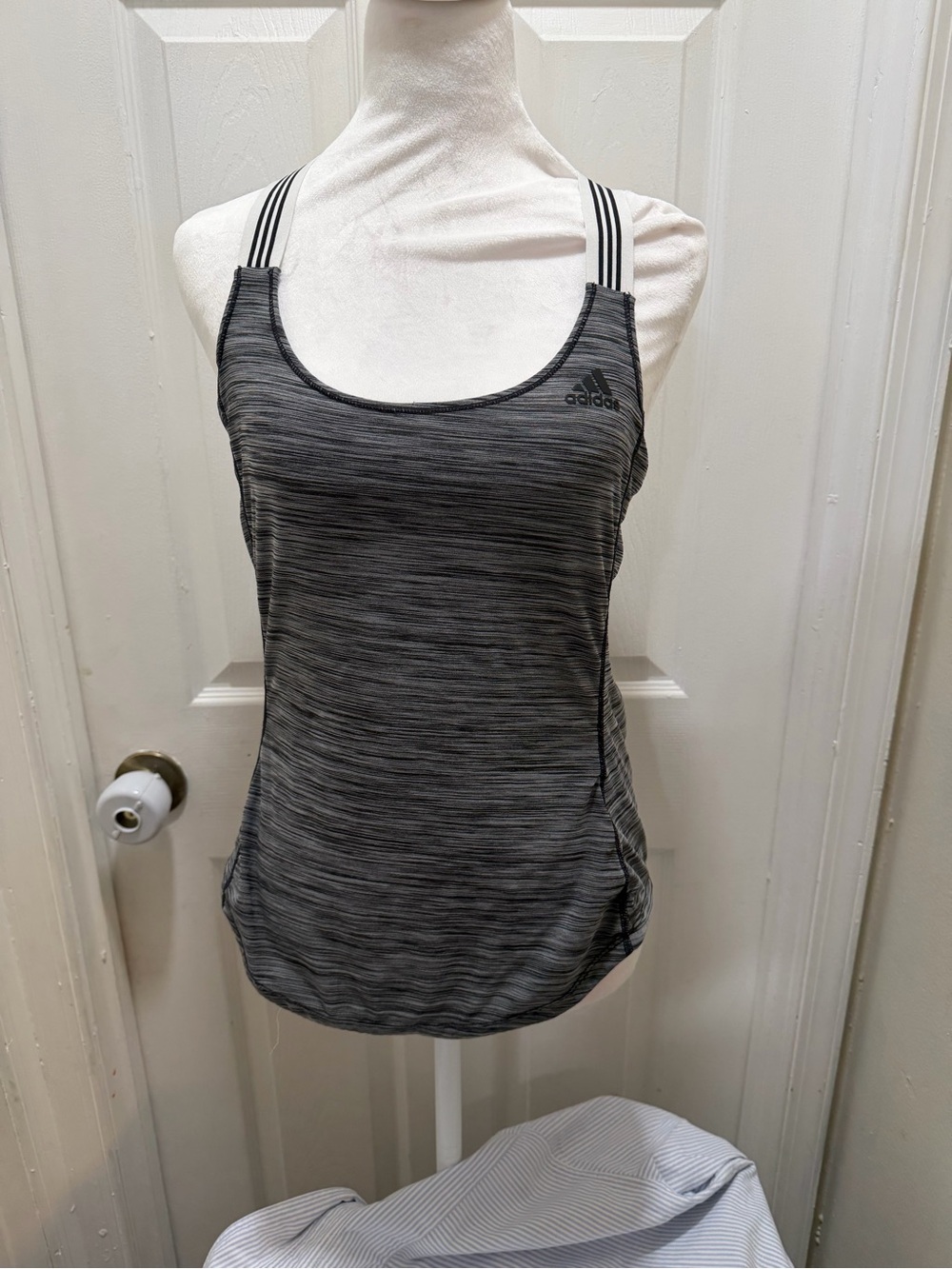adidas Heathered Dark Gray Strappy Tank Top